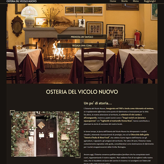 Website Osteria del Vicolo Nuovo